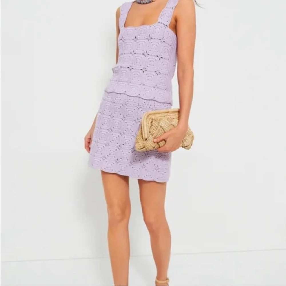 Tuckernuck Hyacinth House Colby Lavender Crochet Mini Skirt & Top Set Sz L New - Picture 1 of 12